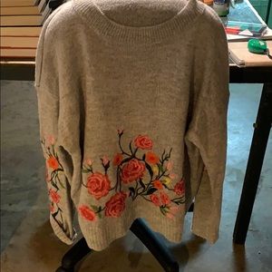 Umgee oversized embroidered sweater
